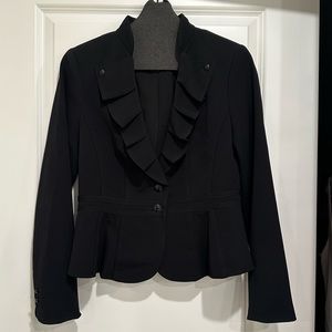Black Ruffle Blazer